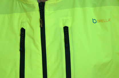 Brella 2020 Lime Green Unisex Hybrid Rain jacket w/ Reflective Strips by BRELLA