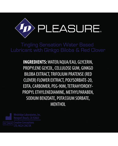 ID Pleasure Waterbased Tingling Lubricant - 4 oz Tube by Fearless Play