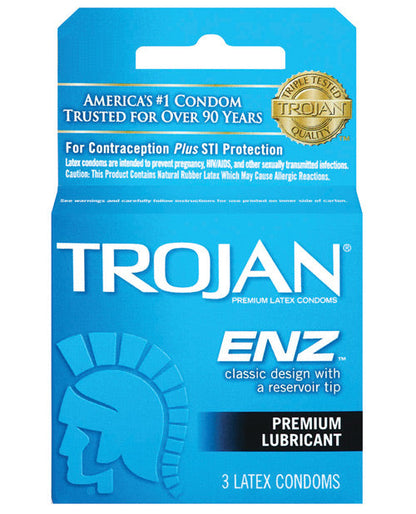 Trojan Enz Lubricated Condoms - Box of 3 by Fearless Play