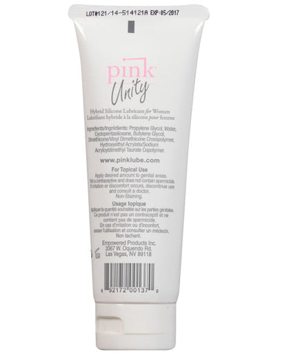 Pink Unity Hybrid Silicone Based Lubricant - 3.3 oz Tube by Fearless Play