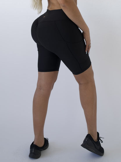 Pristine Pocket Biker Shorts | CLASSIC BLACK by Obsession Shapewear