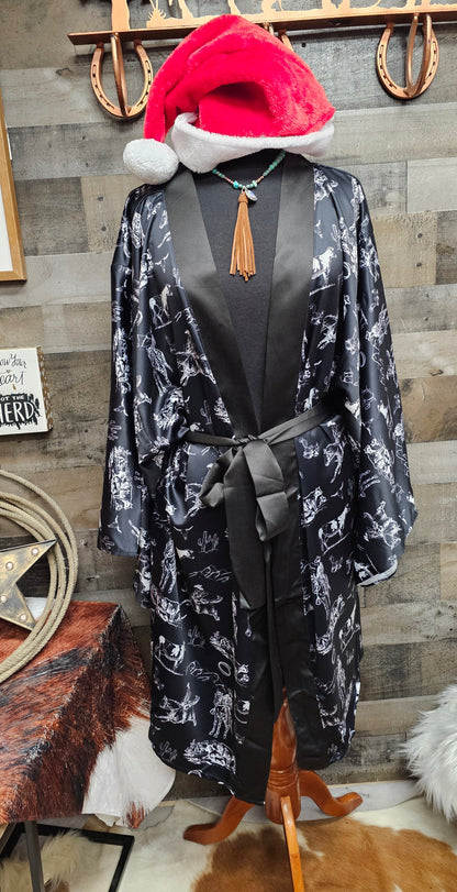 Ranch Life Women's Lounge Kimono Robe by Baha Ranch Western Wear