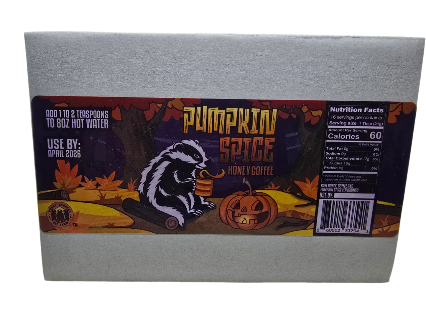 Pumpkin Spice Honey Coffee 12 Pack Box by Honey Badgers Bee Farm