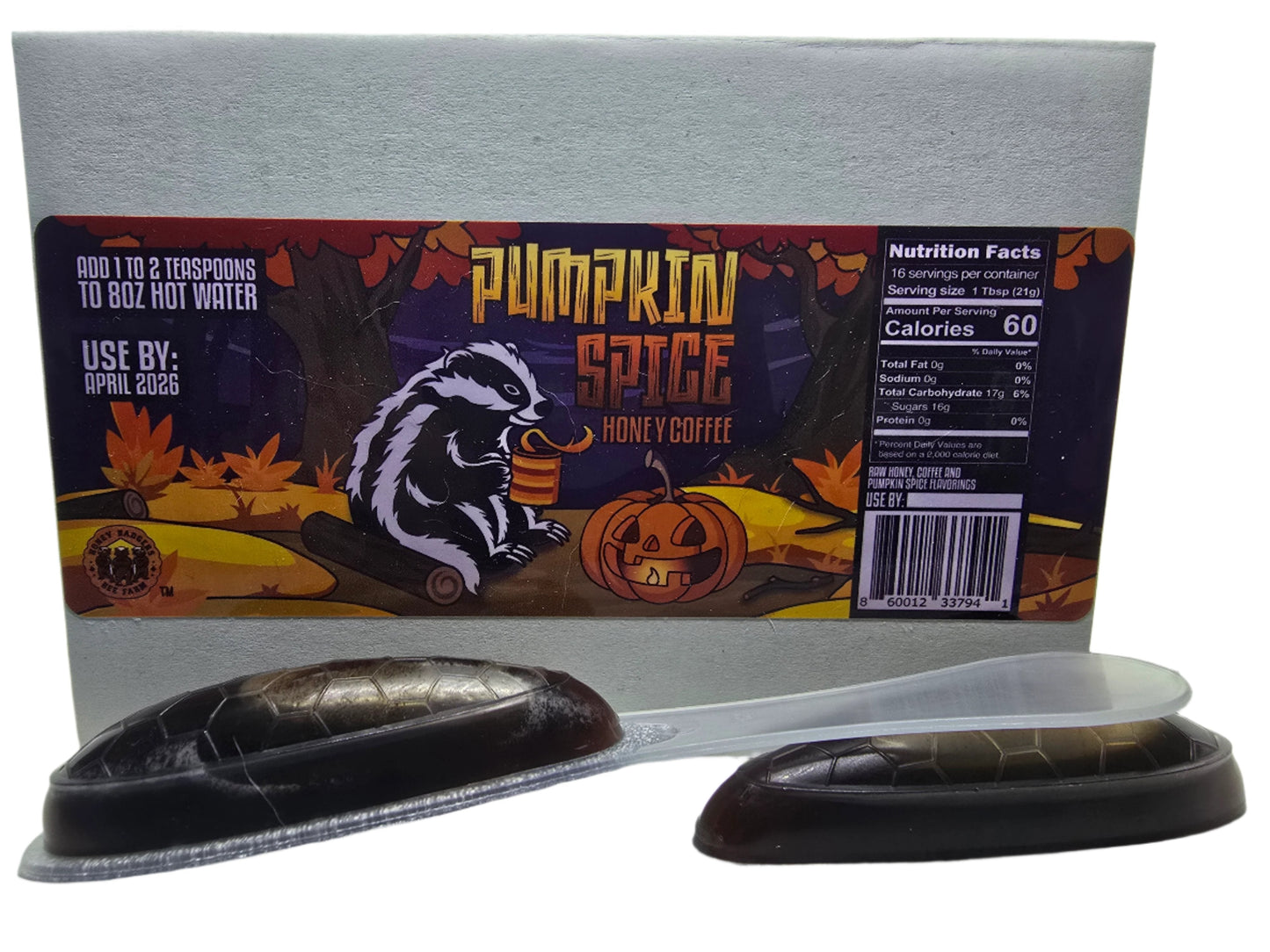 Pumpkin Spice Honey Coffee 12 Pack Box by Honey Badgers Bee Farm