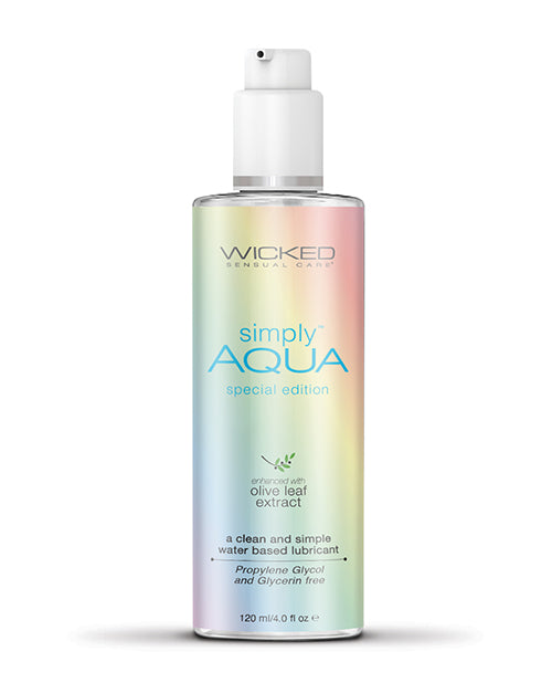 Wicked Sensual Care Simply Aqua Special Edition Water Based Lubricant - 4 oz by Fearless Play