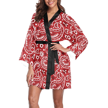 Red Bandana Women's Lounge Kimono Robe by Baha Ranch Western Wear