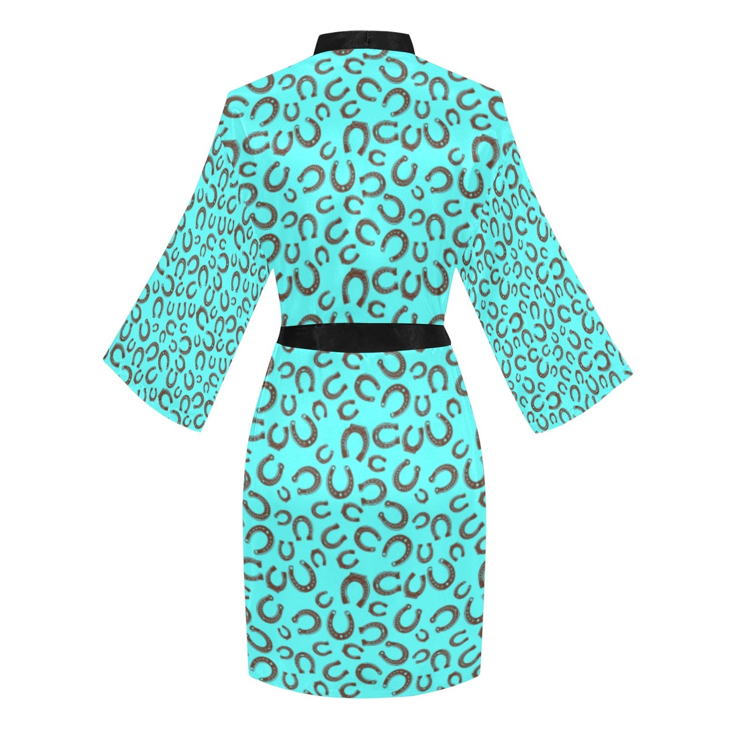 Mini Turquoise Horeshoe Women's Lounge Kimono Robe by Baha Ranch Western Wear