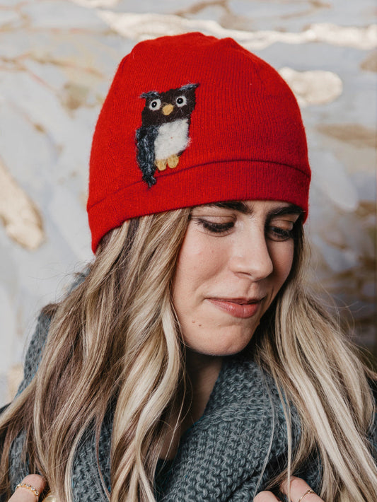 Owl Cashmere Hat - Adult/Big Kid by Ash & Rose