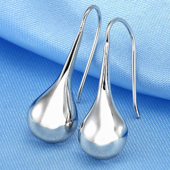 Intensity Tear Drop Hook Earrings Solid 925 Sterling Silver by VistaShops