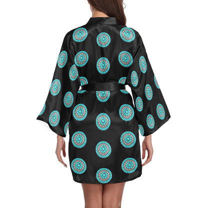 Turquoise Concho Women's Lounge Kimono Robe by Baha Ranch Western Wear