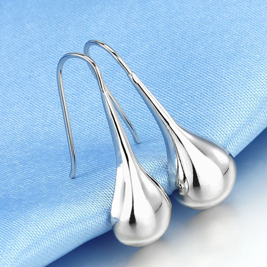 Intensity Tear Drop Hook Earrings Solid 925 Sterling Silver by VistaShops