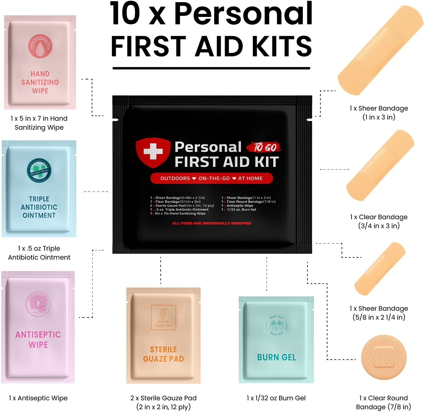 Portable Travel Size First Aid Kit - 10 Pack by Skincareheaven