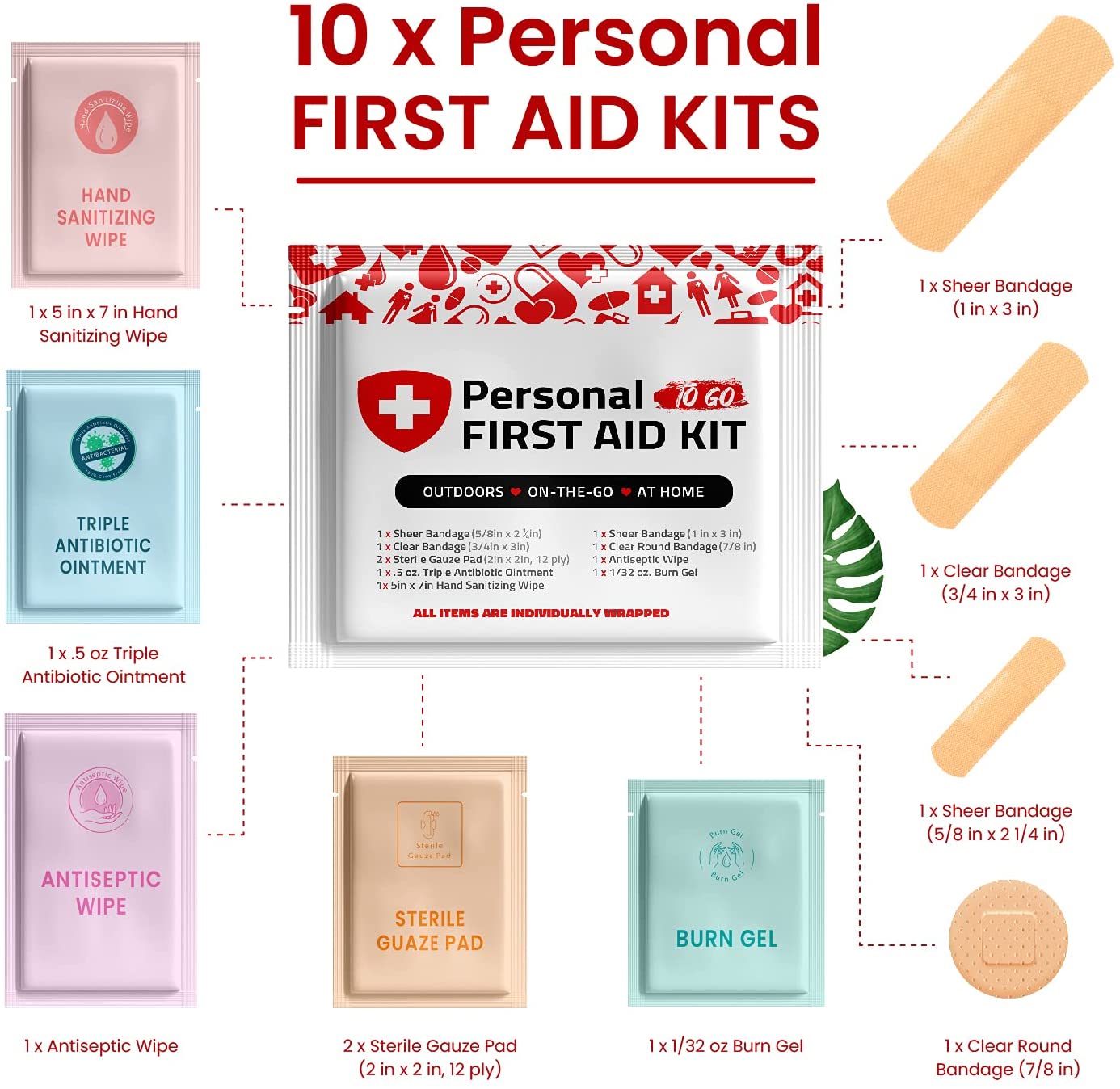 Portable Travel Size First Aid Kit - 10 Pack by Skincareheaven