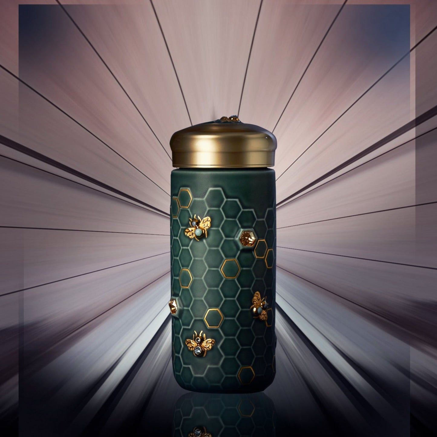 Honey Bee Travel Mug with Crystals by ACERA LIVEN