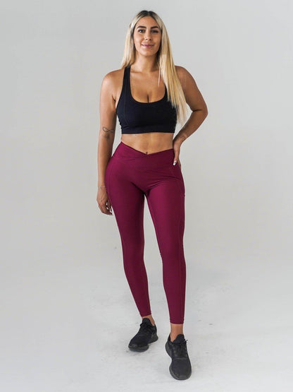 Pristine Pocket Leggings | CRANBERRY by Obsession Shapewear