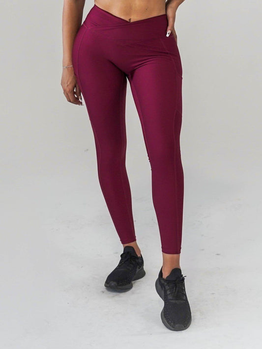 Pristine Pocket Leggings | CRANBERRY by Obsession Shapewear