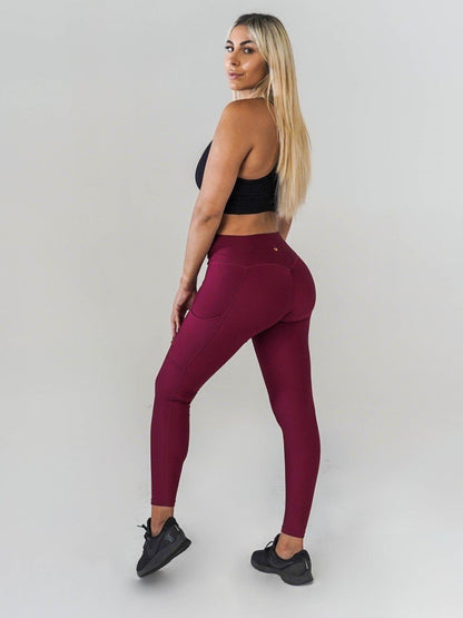 Pristine Pocket Leggings | CRANBERRY by Obsession Shapewear