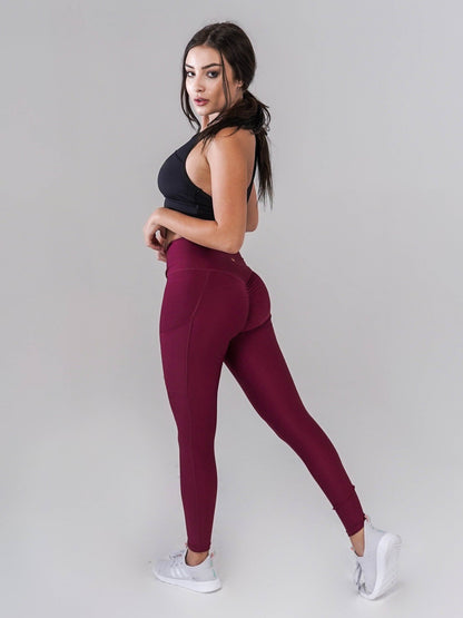 Pristine Pocket Leggings | CRANBERRY by Obsession Shapewear