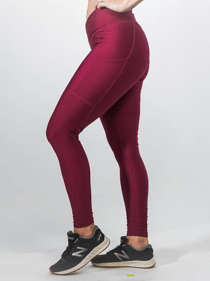 Pristine Pocket Leggings | CRANBERRY by Obsession Shapewear