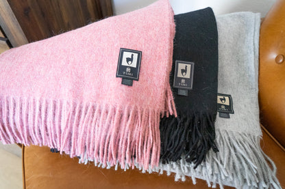 Alpaca Wool Throw Blanket - Solid Colors by Alpaca Threadz