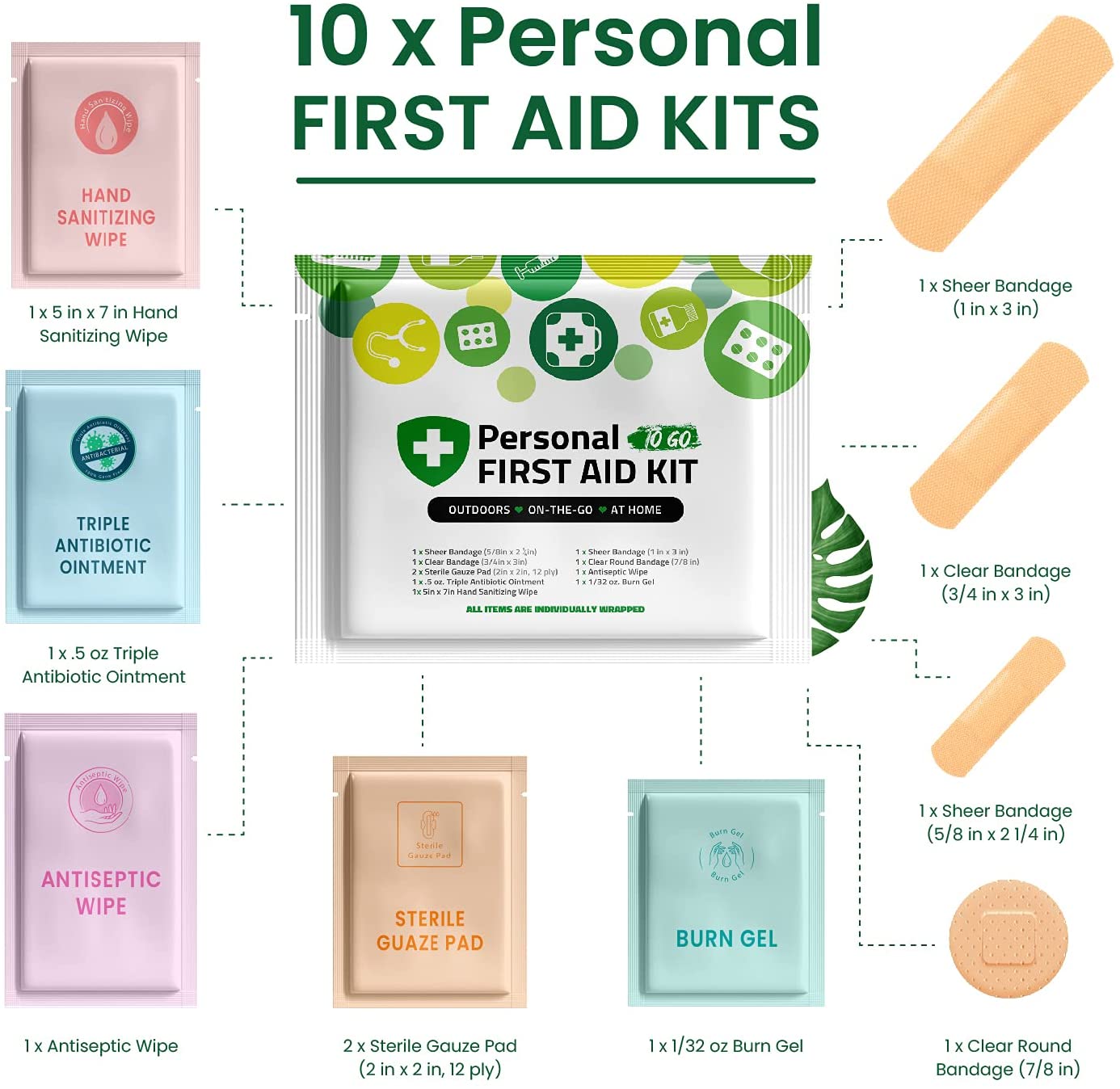 Portable Travel Size First Aid Kit - 10 Pack by Skincareheaven