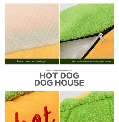 Hot Dog Shaped Pet Bed by Furr Baby Gifts