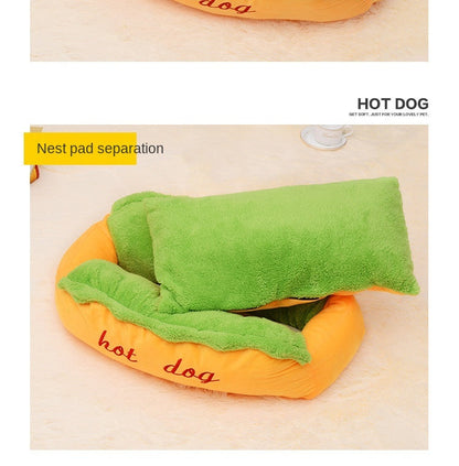 Hot Dog Shaped Pet Bed by Furr Baby Gifts