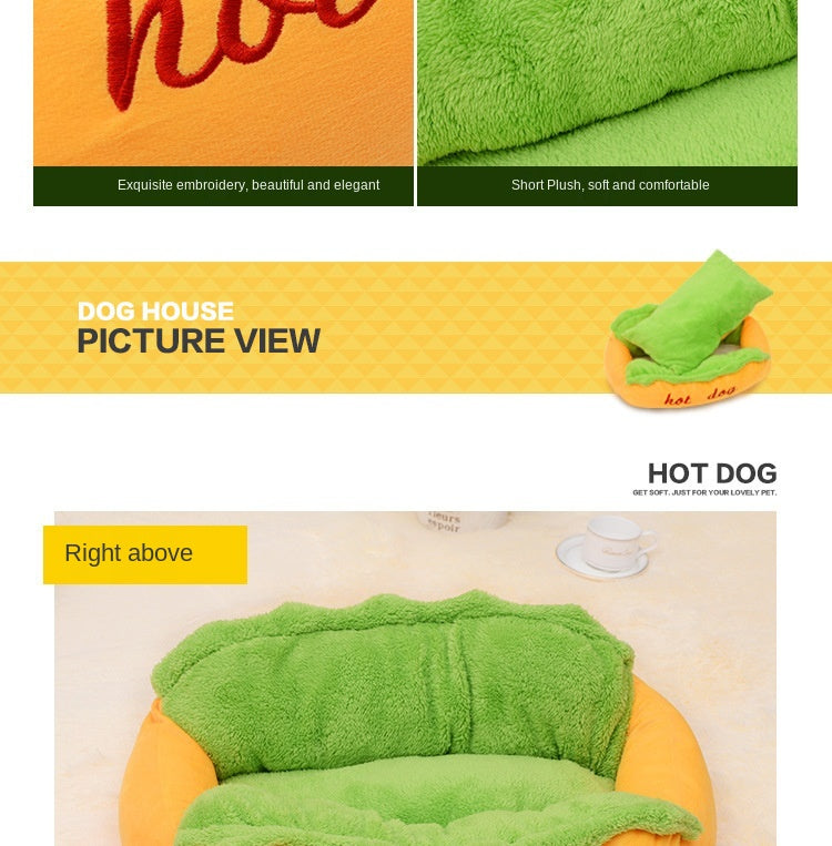 Hot Dog Shaped Pet Bed by Furr Baby Gifts