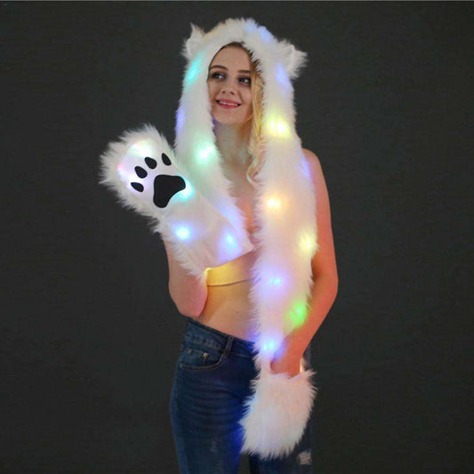 LED Faux Fur Animal Hat by Plushy Planet