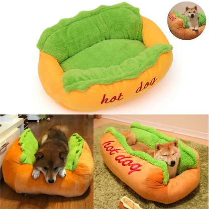 Hot Dog Shaped Pet Bed by Furr Baby Gifts