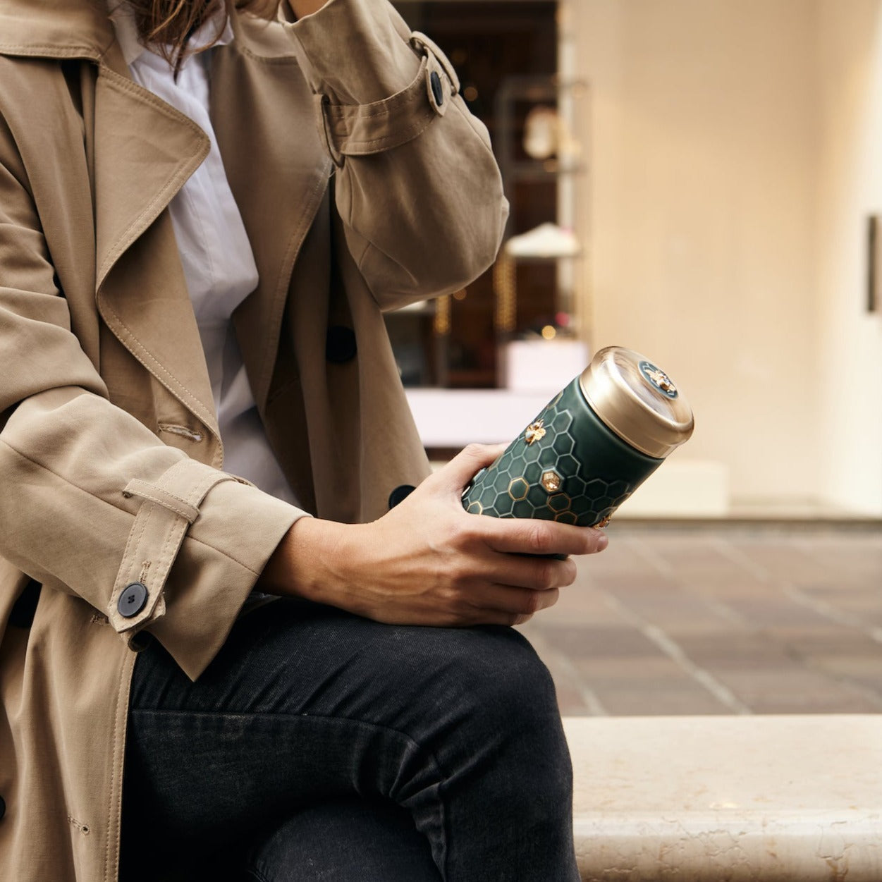 Honey Bee Travel Mug with Crystals by ACERA LIVEN