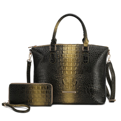 Liora Croc-Embossed Tote Bag and Set by MKF Collection by Mia K.