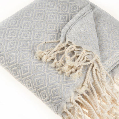 Malta Peshtemal Cotton Throw Blanket by La'Hammam