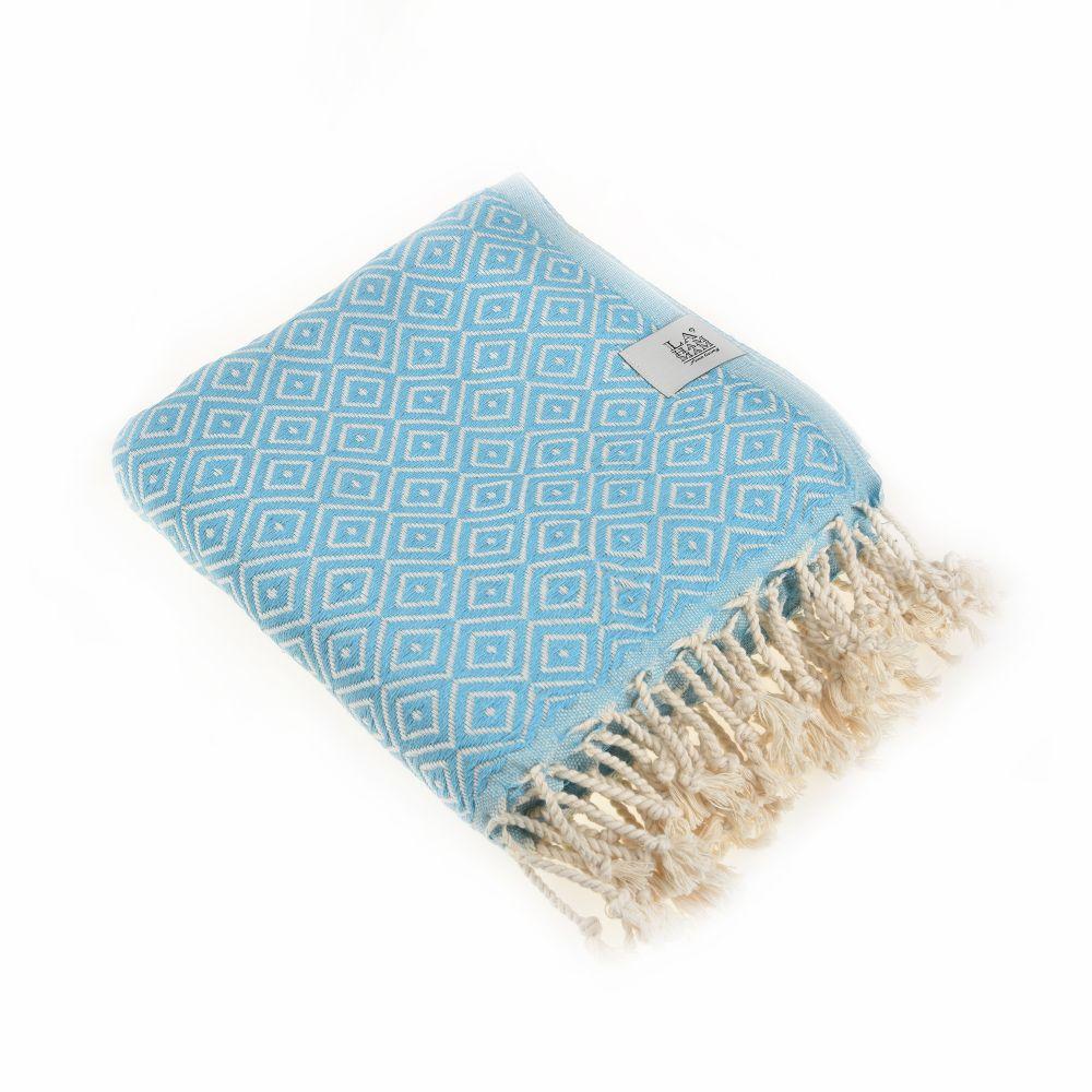 Malta Peshtemal Cotton Throw Blanket by La'Hammam