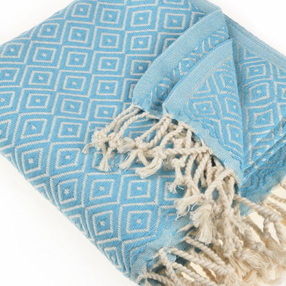 Malta Peshtemal Cotton Throw Blanket by La'Hammam