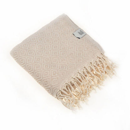 Malta Peshtemal Cotton Throw Blanket by La'Hammam