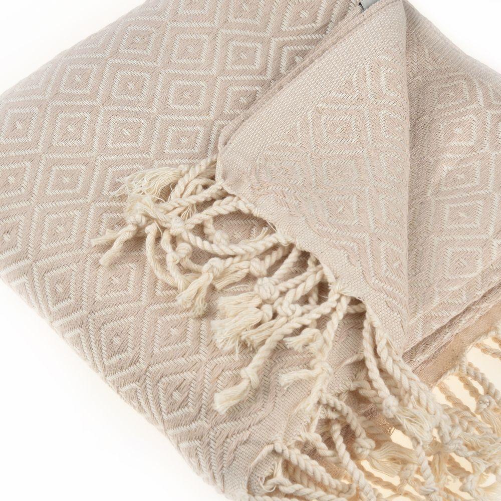 Malta Peshtemal Cotton Throw Blanket by La'Hammam