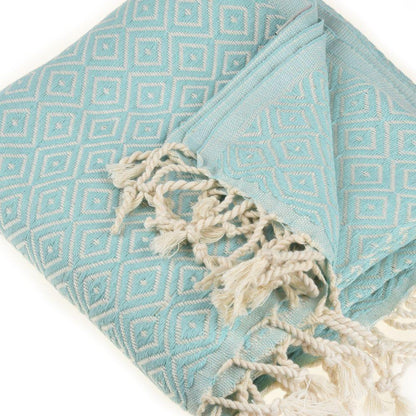 Malta Peshtemal Cotton Throw Blanket by La'Hammam