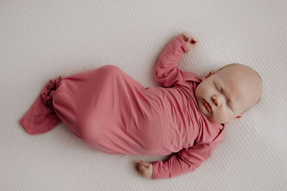 Rose Knotted Newborn Baby Gown by Three Little Tots