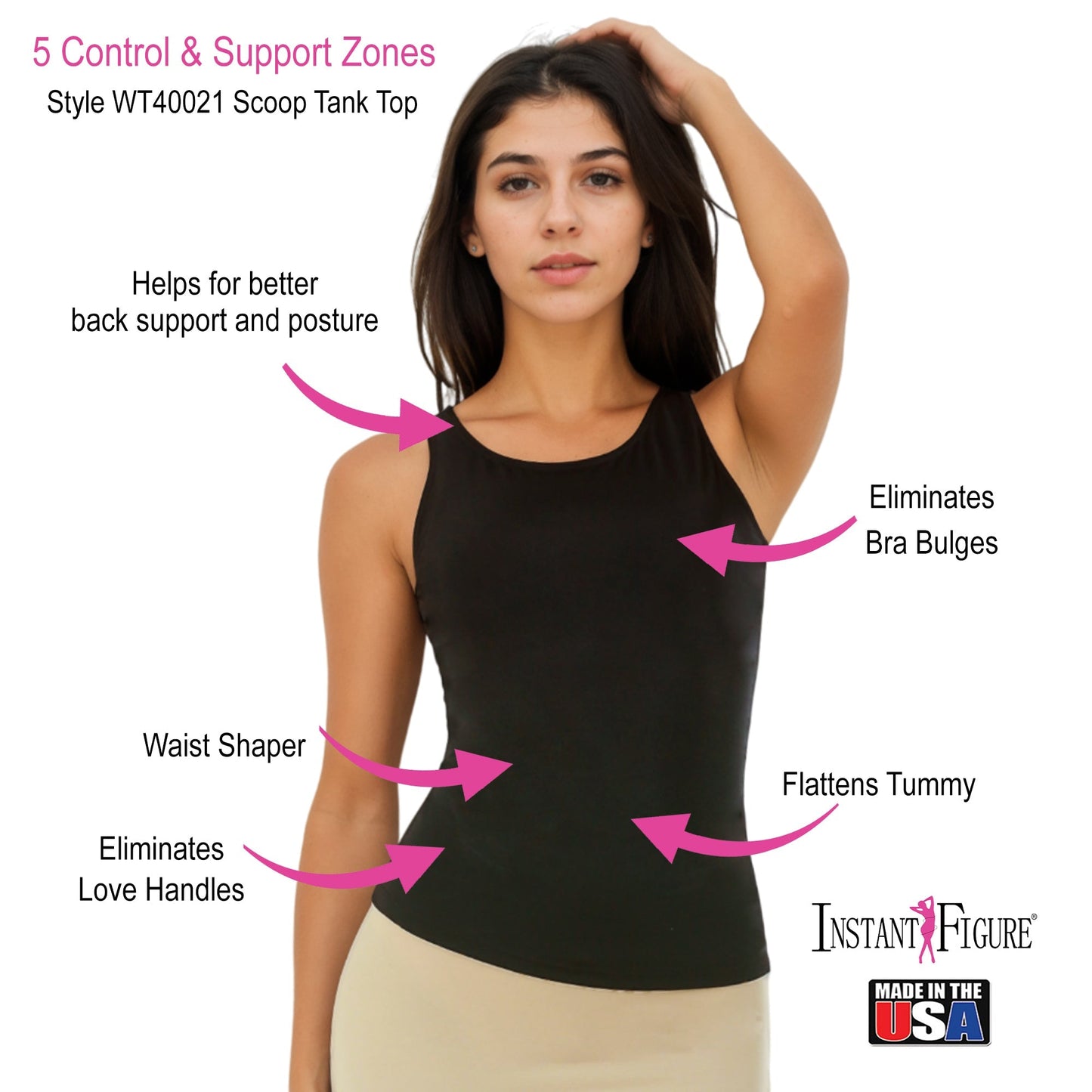 InstantFigure Compression Scoop Tank Top Shapewear  WT40021 by InstantFigure - InstaSlim - InstantRecoveryMD