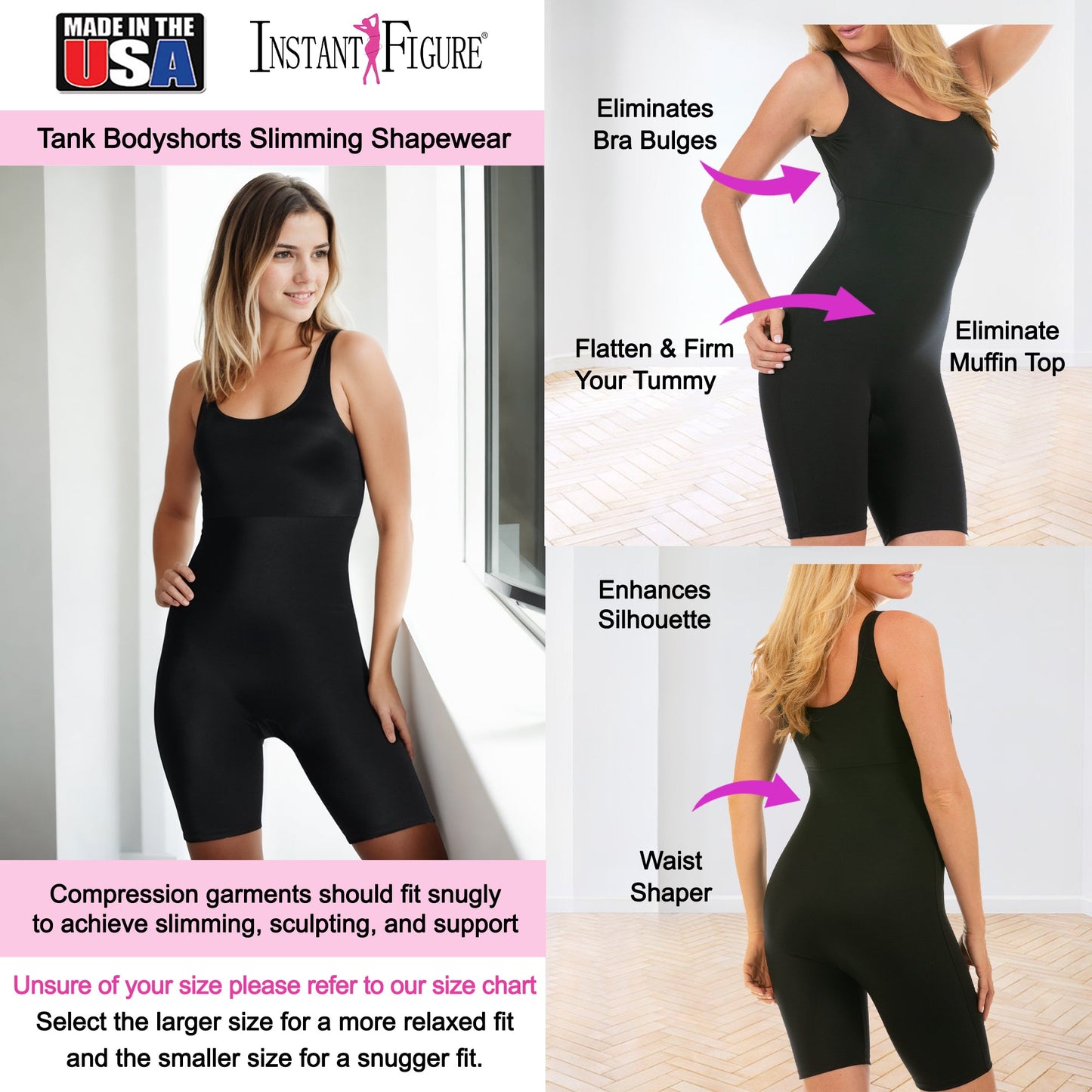 InstantFigure Bodyshorts Plus Size Shapewear WB40061C by InstantFigure - InstaSlim - InstantRecoveryMD