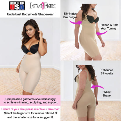 InstantFigure Underbust Bodyshorts Plus Size Shapewear WB40161C by InstantFigure - InstaSlim - InstantRecoveryMD