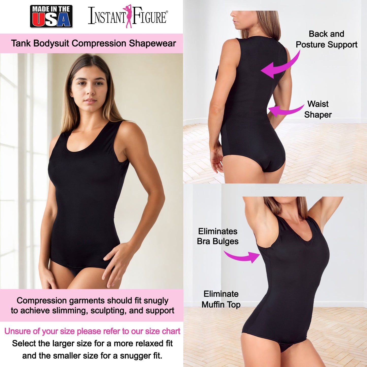 InstantFigure Tank Bodysuit Shapewear WB4033 by InstantFigure - InstaSlim - InstantRecoveryMD