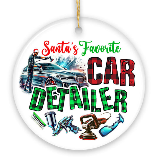 Santa's Favorite Car Detailer Ornament, Christmas Appreciation Gift for Auto Detailing Experts by OrnamentallyYou