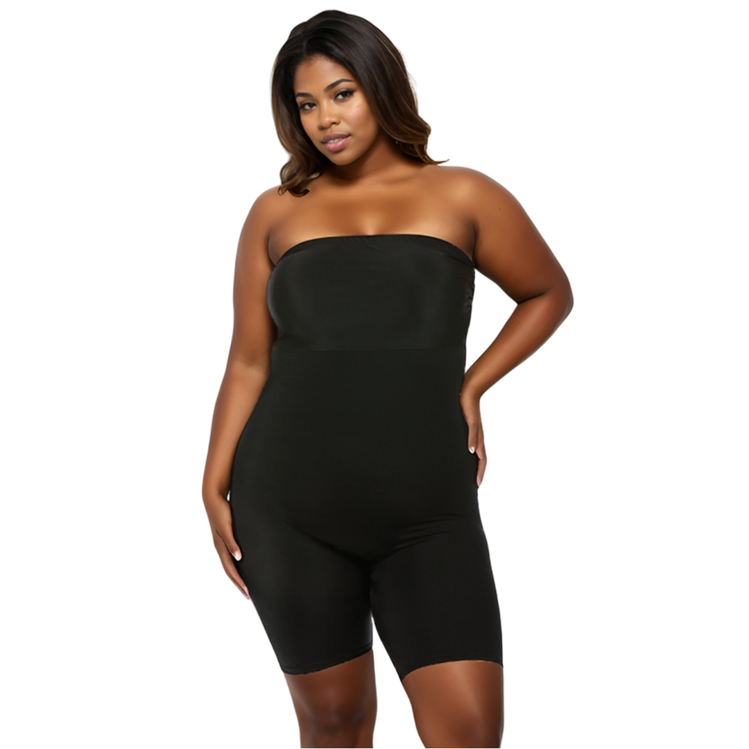 InstantFigure Plus Size Strapless Bandeau Bodyshorts open gusset WBS011C by InstantFigure - InstaSlim - InstantRecoveryMD