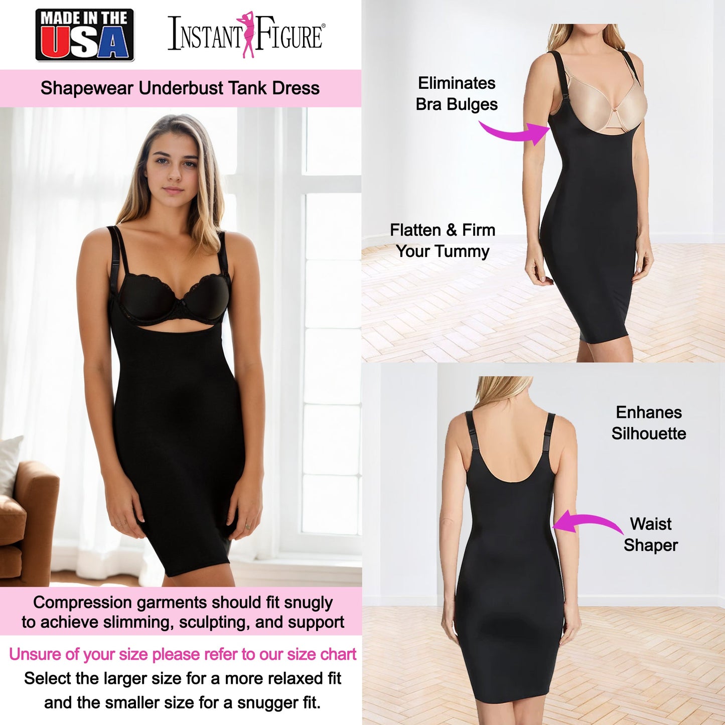 InstantFigure Shapewear Underbust Tank Dress WDS40151 by InstantFigure - InstaSlim - InstantRecoveryMD