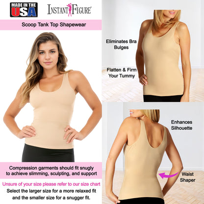 InstantFigure Compression Scoop Tank Top Shapewear  WT40021 by InstantFigure - InstaSlim - InstantRecoveryMD