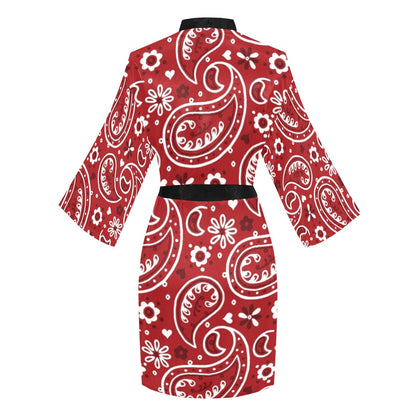 Red Bandana Women's Lounge Kimono Robe by Baha Ranch Western Wear