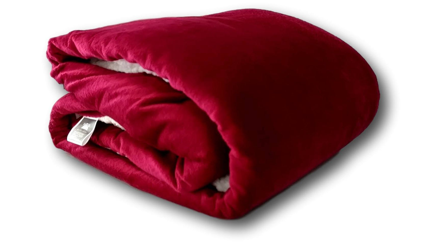 Tache Holiday Red Microfleece with Sherpa Back Throw Blanket by DaDa Bedding Collection