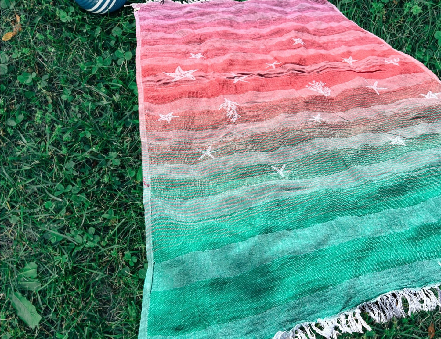 Rainbow in the Sea Turkish Towel, Throw Blanket by turkanhome.com